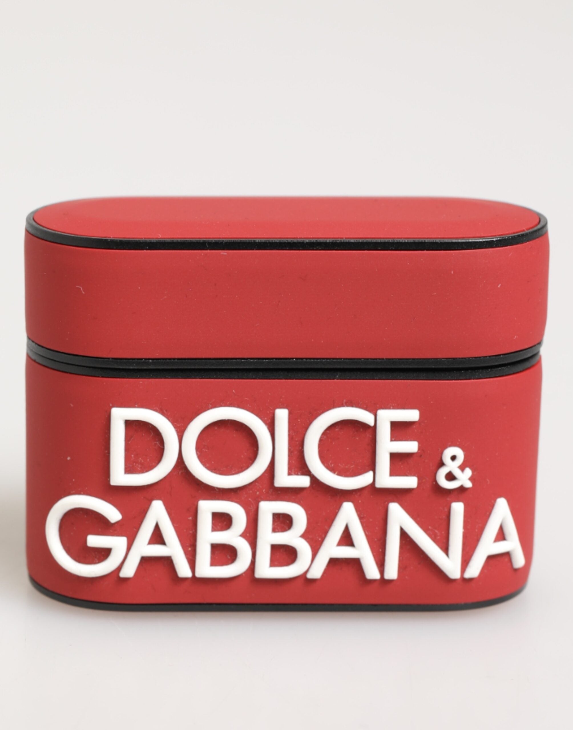 Dolce & Gabbana Dolce & Gabbana Red White Silicone Embossed Logo Accessory Airpods  Case