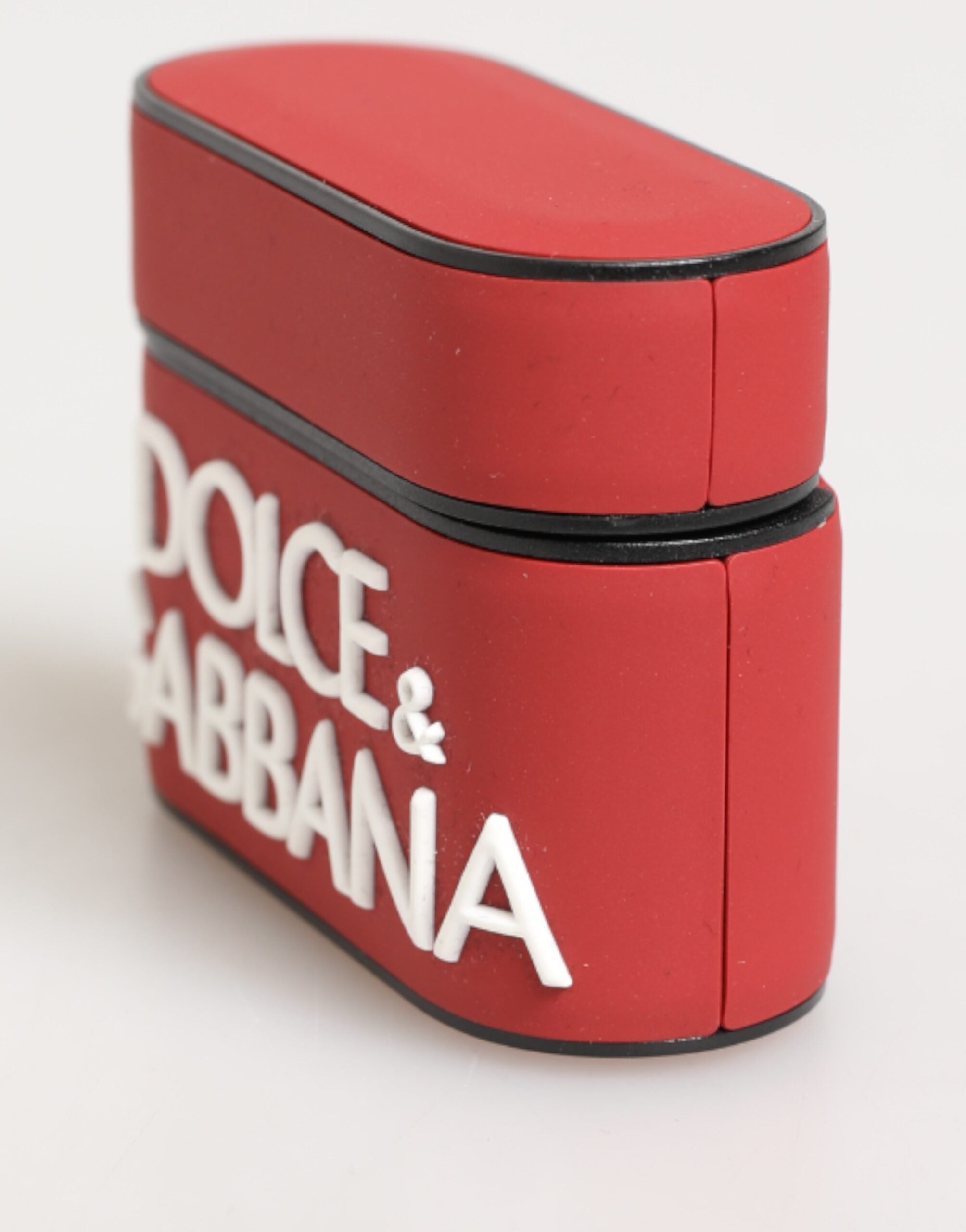 Dolce & Gabbana Dolce & Gabbana Red White Silicone Embossed Logo Accessory Airpods  Case