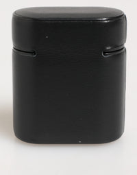 Dolce & Gabbana Dolce & Gabbana Black Calfskin Leather Logo Print Flip Holder Airpods  Case