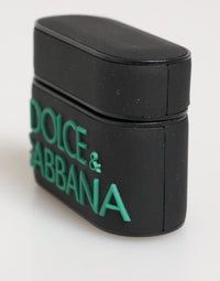 Dolce & Gabbana Dolce & Gabbana Black Mint Rubber Logo Embossed Accessory Airpods  Case