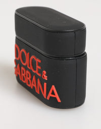 Dolce & Gabbana Dolce & Gabbana Black Orange Rubber Logo Embossed Accessory Airpods  Case