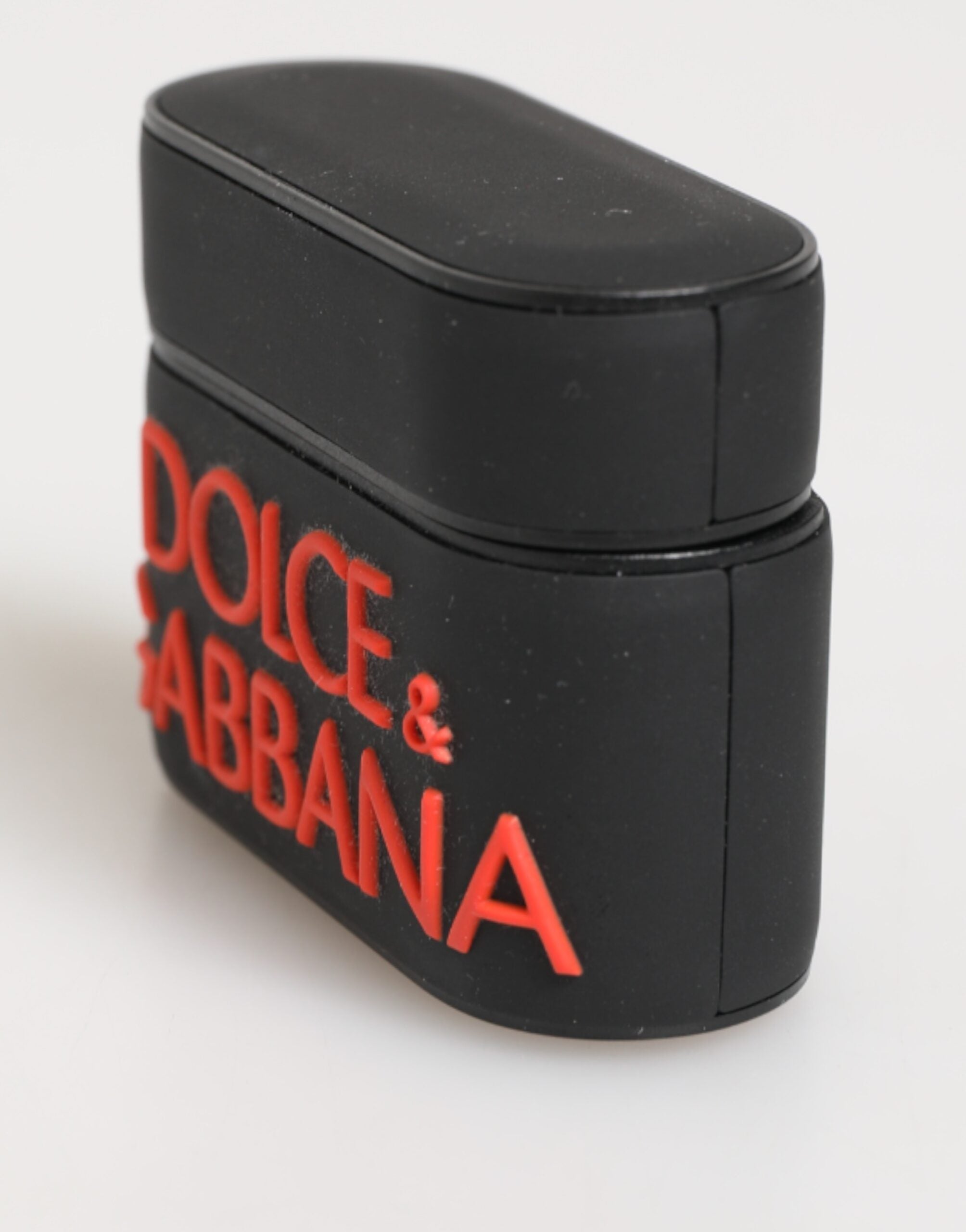 Dolce & Gabbana Dolce & Gabbana Black Orange Rubber Logo Embossed Accessory Airpods  Case