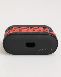 Dolce & Gabbana Dolce & Gabbana Black Orange Rubber Logo Embossed Accessory Airpods  Case