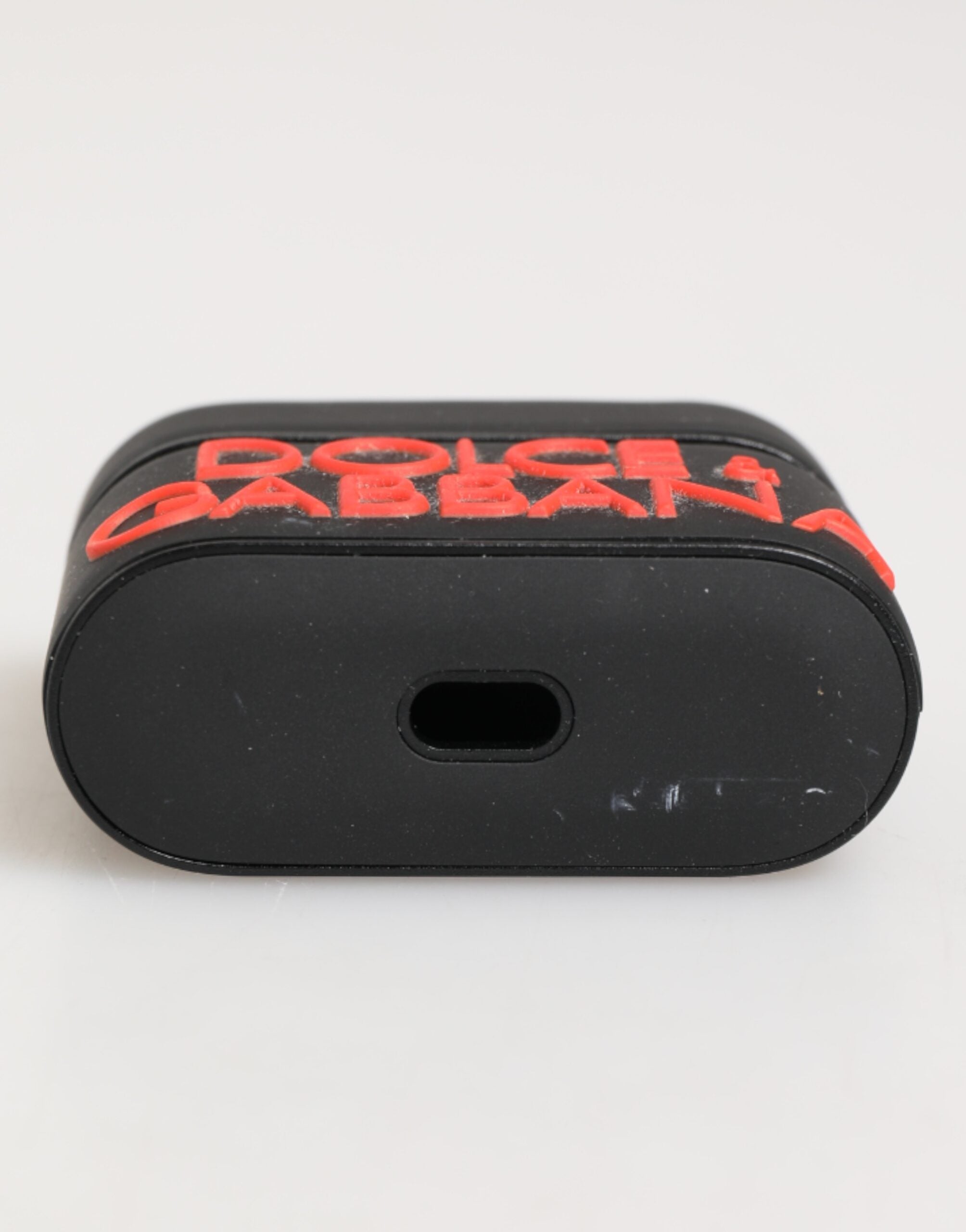Dolce & Gabbana Dolce & Gabbana Black Orange Rubber Logo Embossed Accessory Airpods  Case