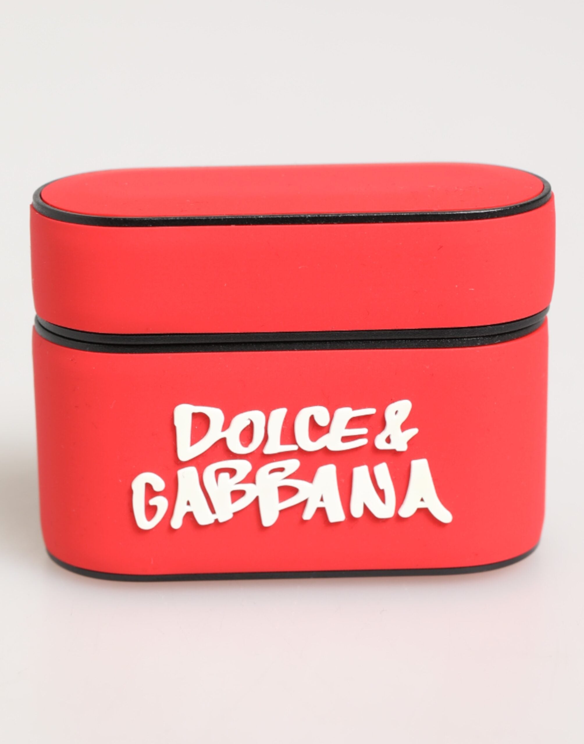 Dolce & Gabbana Dolce & Gabbana Red PVC DG Logo Embossed Men Flip Holder  Airpods  Case