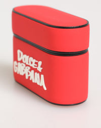 Dolce & Gabbana Dolce & Gabbana Red PVC DG Logo Embossed Men Flip Holder  Airpods  Case
