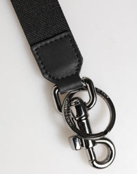 Dolce & Gabbana Dolce & Gabbana Black Blue DG Logo Polyester Brass Holder Keychain Men's Keyring