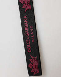 Dolce & Gabbana Dolce & Gabbana Black Burgundy Nylon DG Logo Crown Holder Keychain Men's Keyring