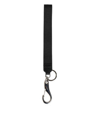 Dolce & Gabbana Dolce & Gabbana Black Burgundy Nylon DG Logo Crown Holder Keychain Men's Keyring