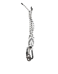 Dolce & Gabbana Dolce & Gabbana Black White Polyester Tape String DG Logo Keychain Men's Keyring