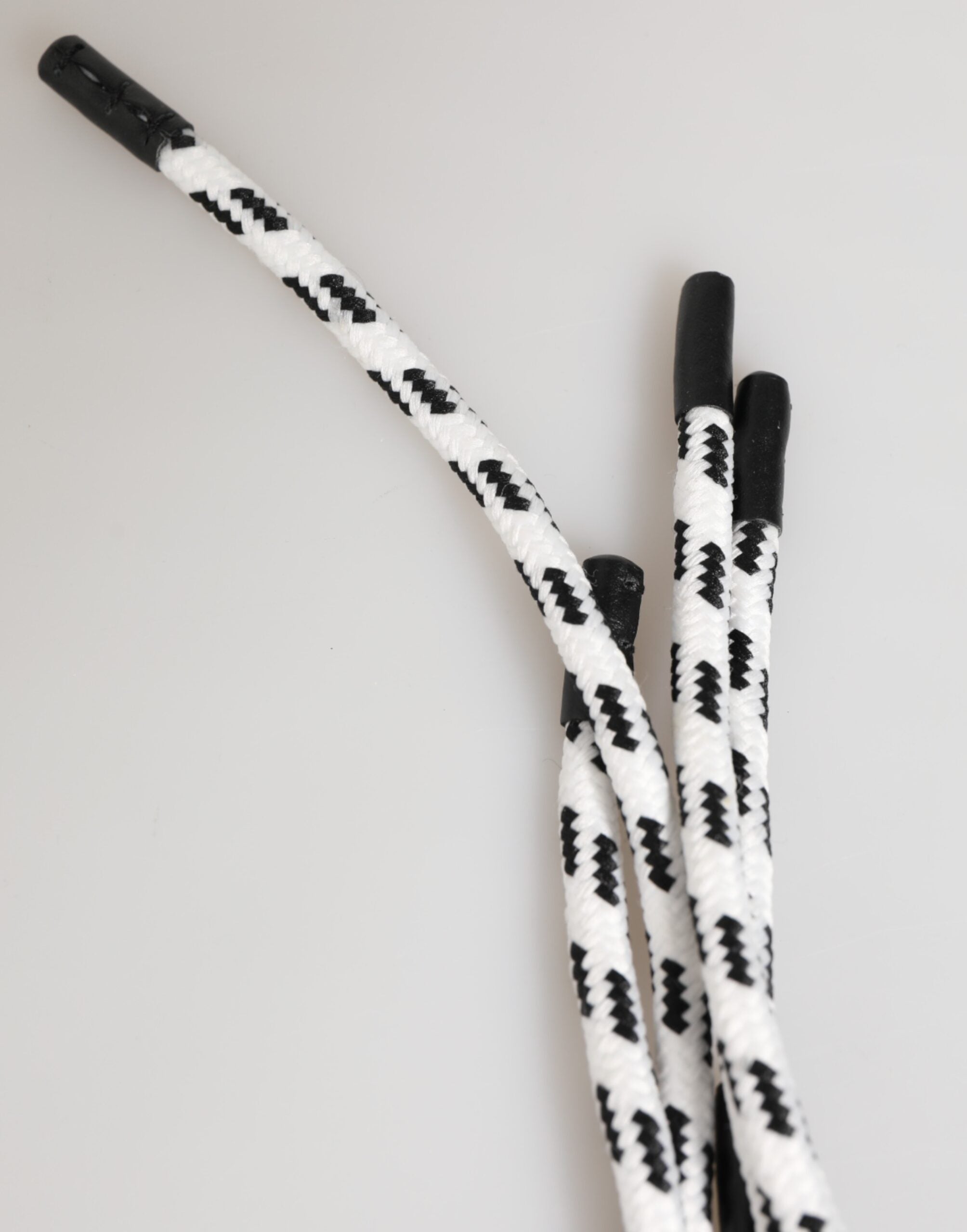 Dolce & Gabbana Dolce & Gabbana Black White Polyester Tape String DG Logo Keychain Men's Keyring