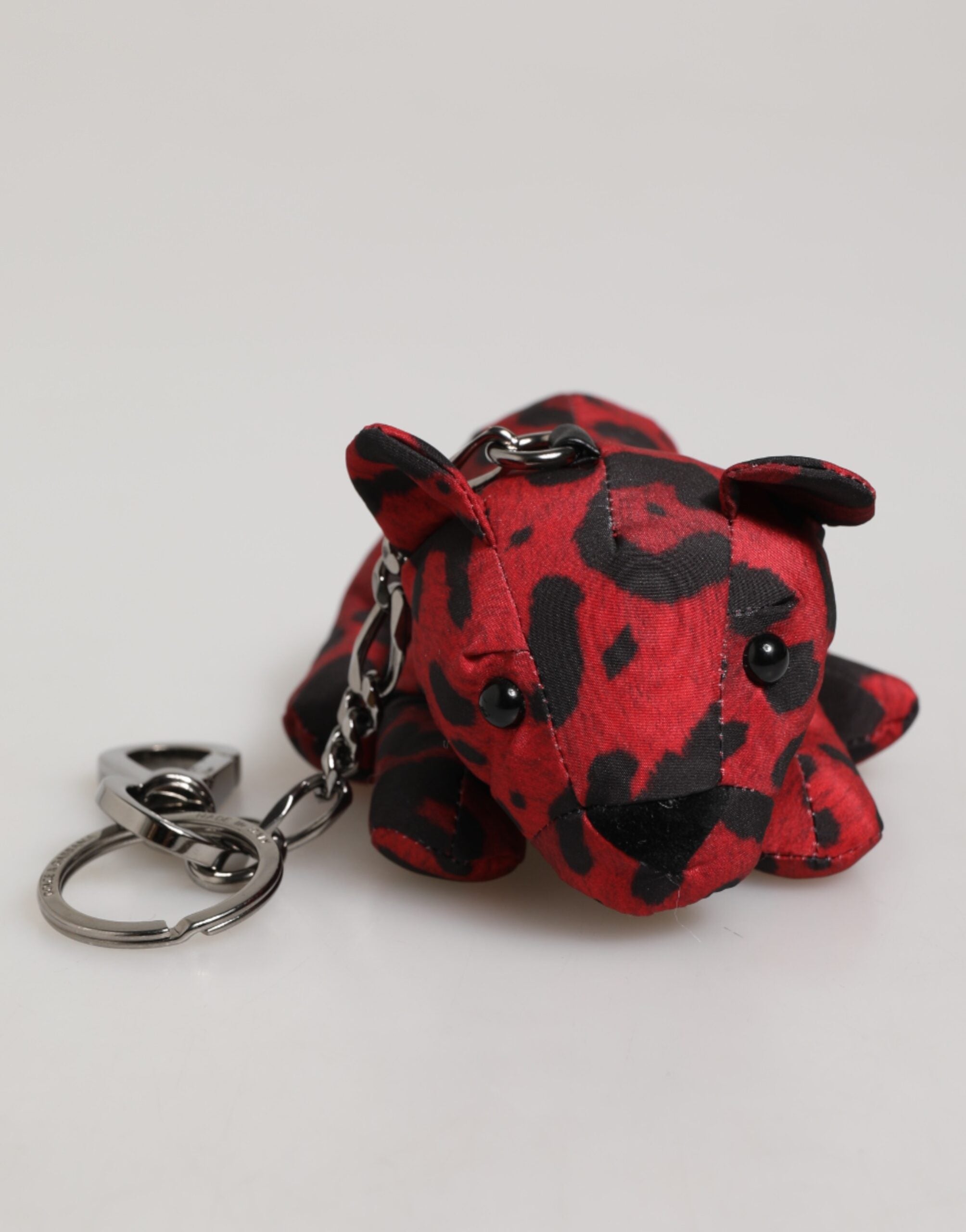 Dolce & Gabbana Dolce & Gabbana Red Black Polyester Animal Silhouette Bag Keychain Men's Keyring
