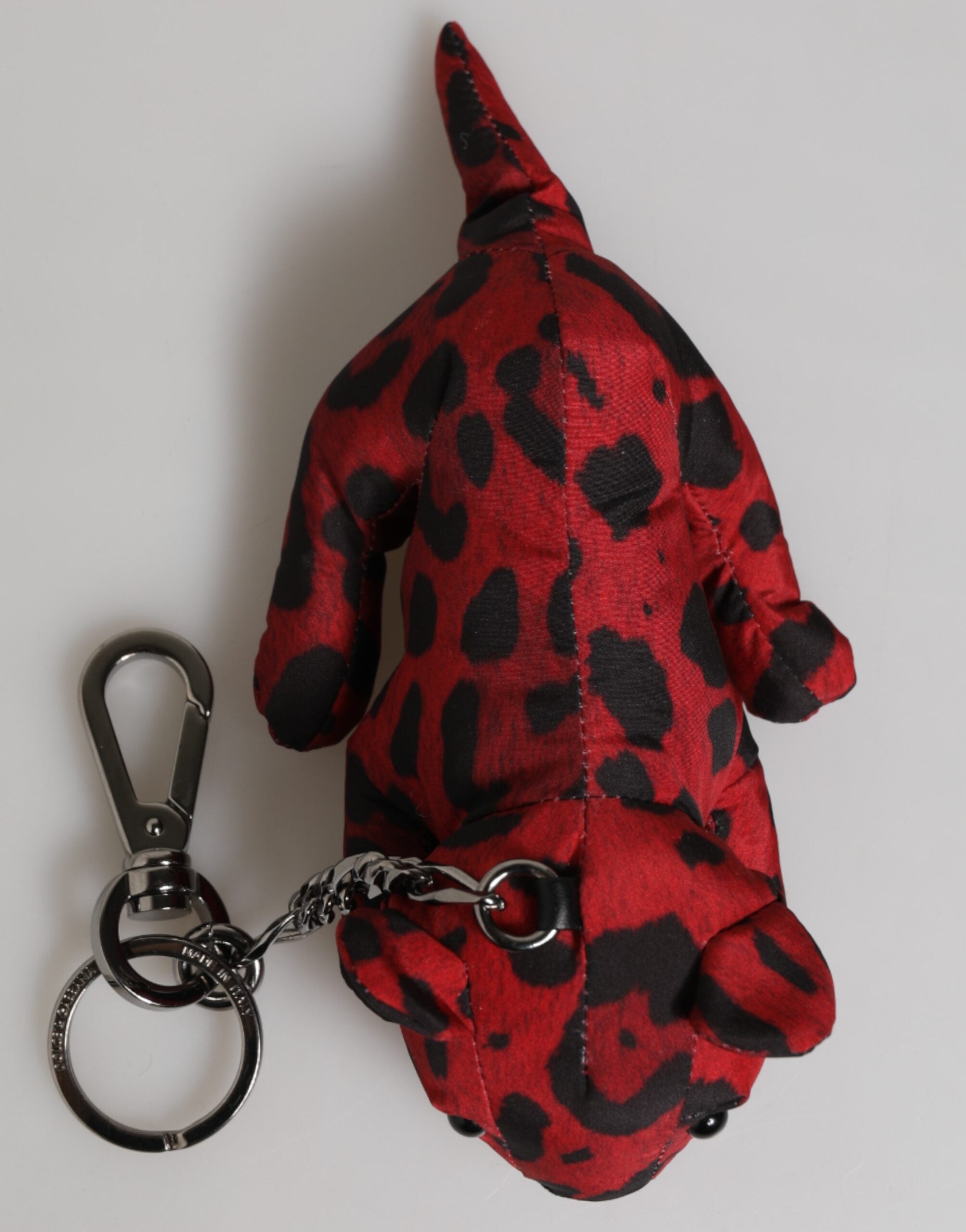 Dolce & Gabbana Dolce & Gabbana Red Black Polyester Animal Silhouette Bag Keychain Men's Keyring