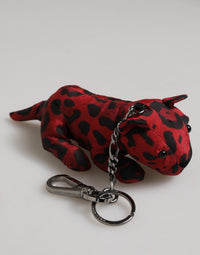 Dolce & Gabbana Dolce & Gabbana Red Black Polyester Animal Silhouette Bag Keychain Men's Keyring
