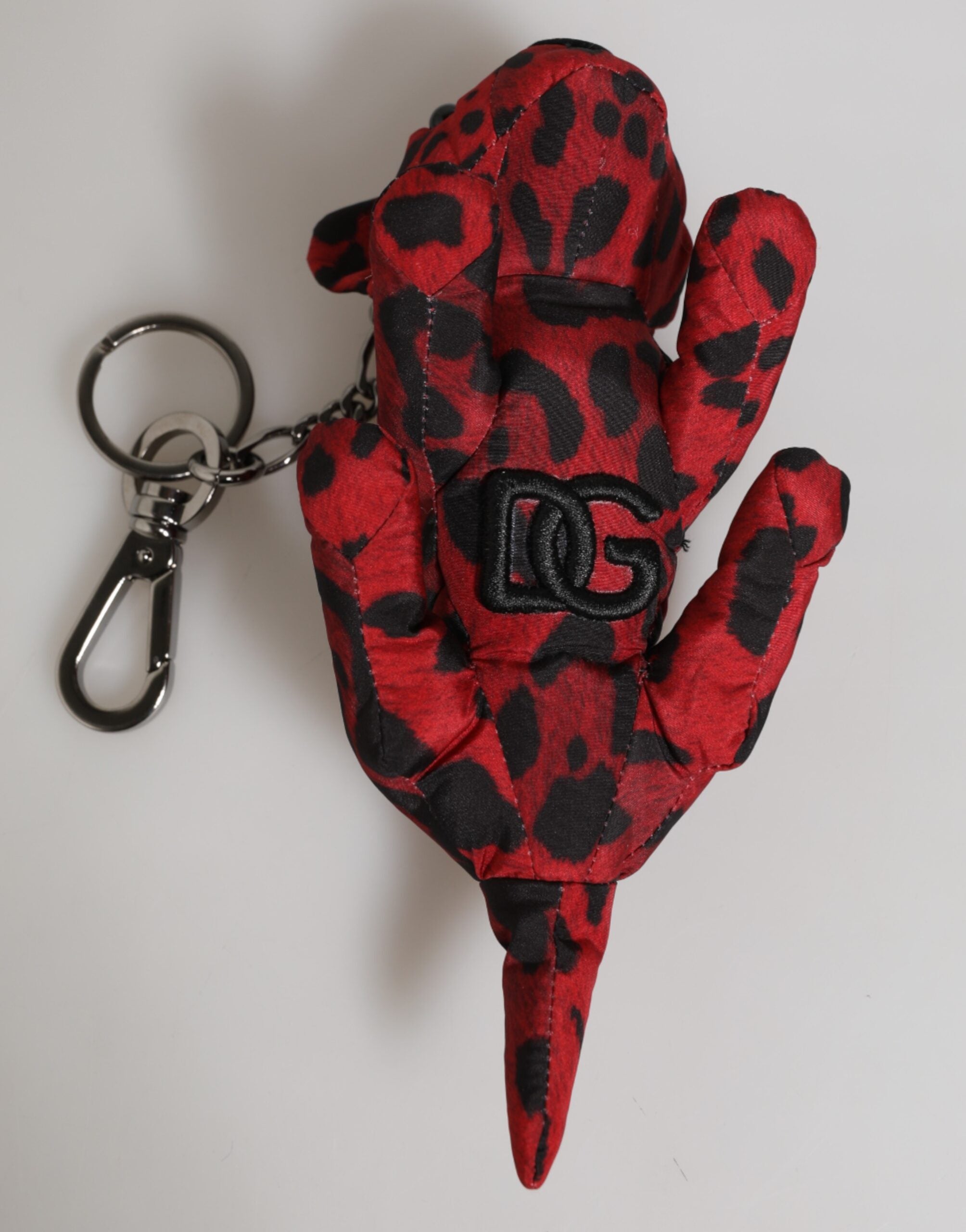 Dolce & Gabbana Dolce & Gabbana Red Black Polyester Animal Silhouette Bag Keychain Men's Keyring