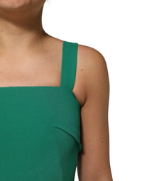 Dolce & Gabbana Dark Green Sleeveless Rayon Bodycon Women's Dress