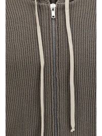RICK OWENS Rick Owens Men Ribbed Virgin Wool Knit Hoodie