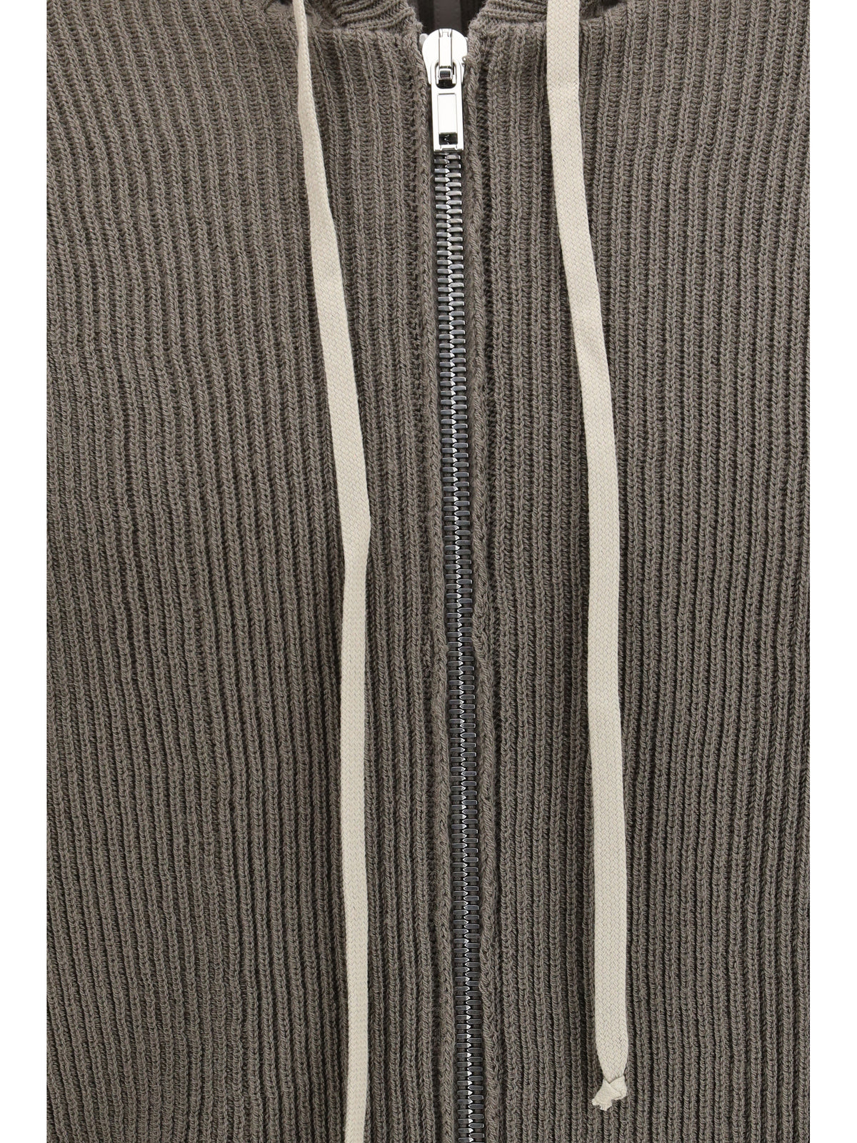 RICK OWENS Rick Owens Men Ribbed Virgin Wool Knit Hoodie