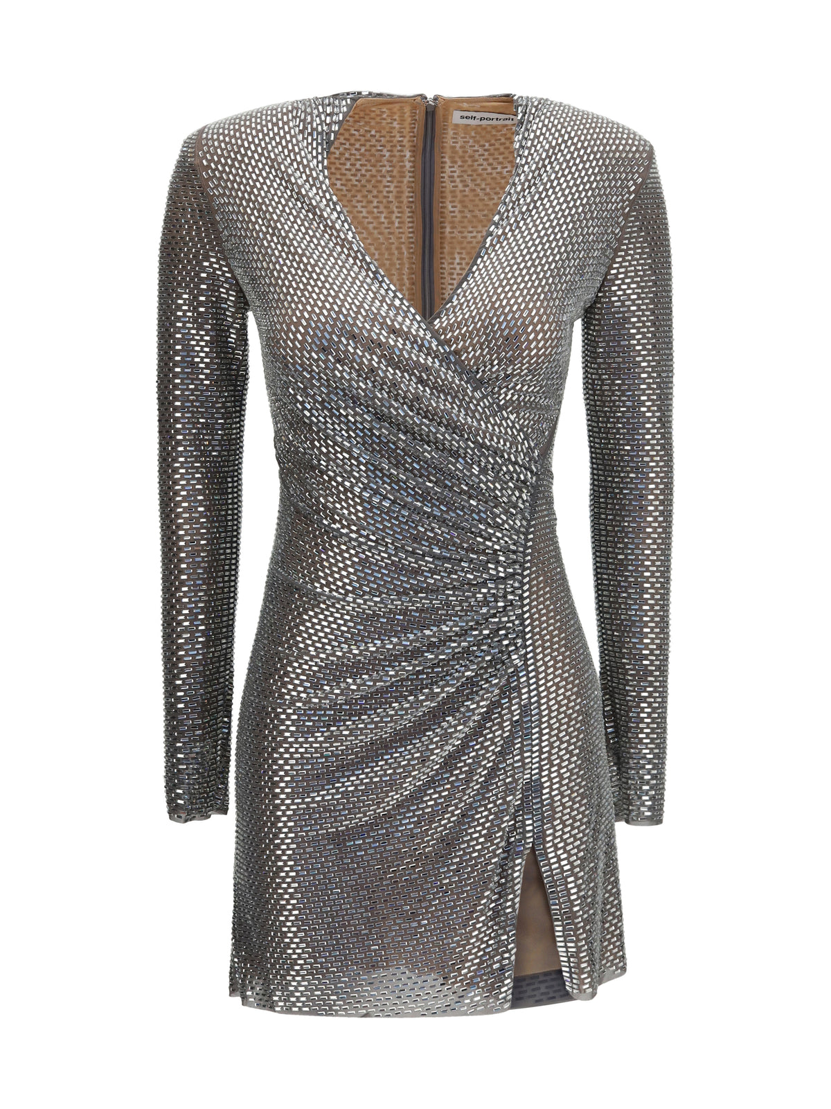 SELF-PORTRAIT Self-Portrait Women Jewel-Detail Wrap Dress