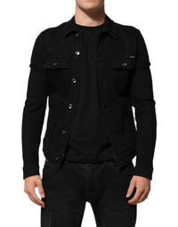 Dolce & Gabbana Dolce & Gabbana Black Cotton Denim Stretch Button Up Men's Jacket
