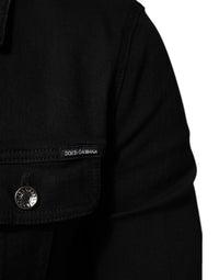 Dolce & Gabbana Dolce & Gabbana Black Cotton Denim Stretch Button Up Men's Jacket