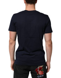 Dolce & Gabbana Dark Blue Cotton DG Logo Print Men’s Top Men's T-shirt