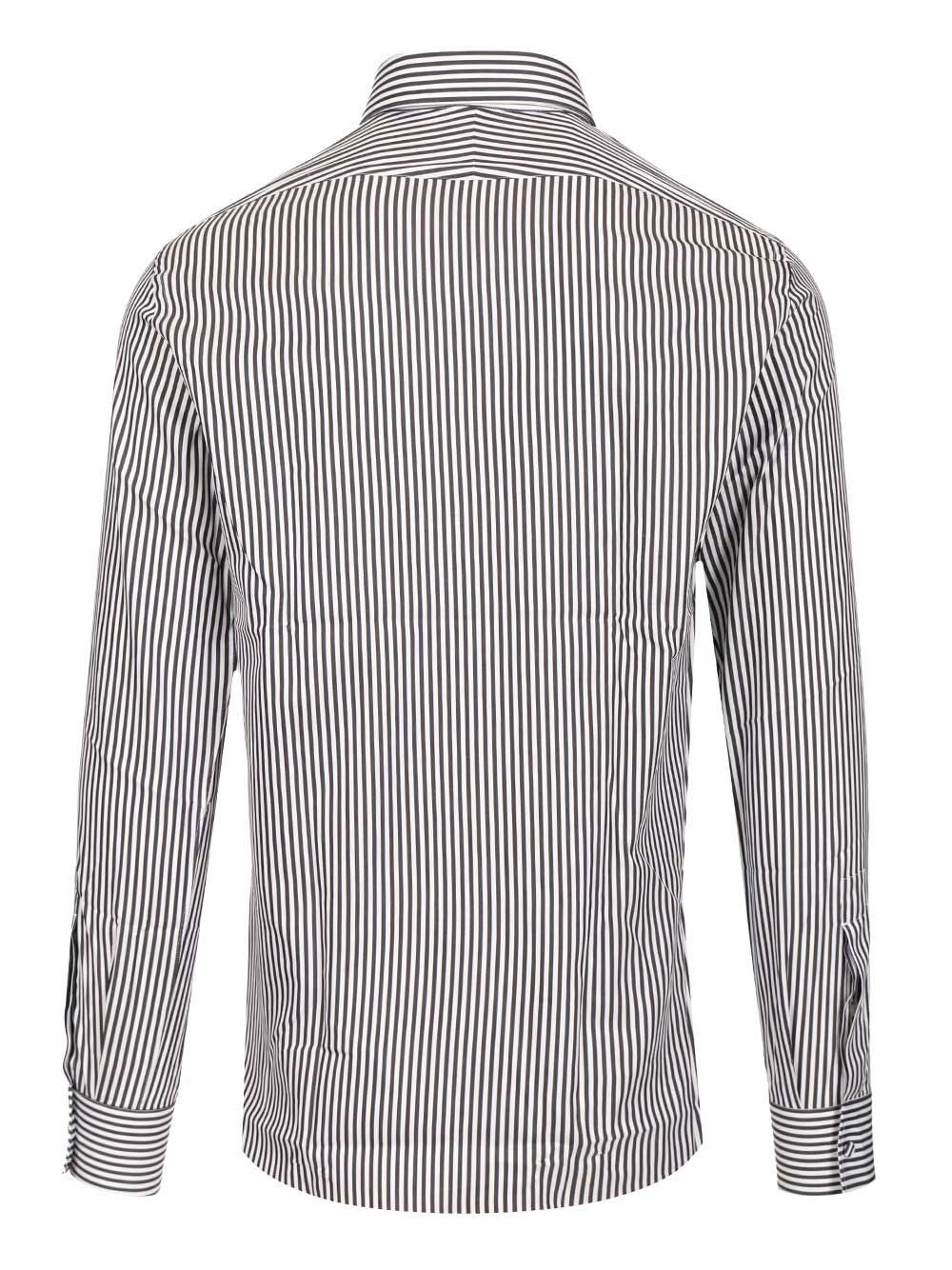 Tom Ford Men Silk Cotton Ladder Stripe Classic Fit Shirt