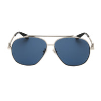 Roberto Cavalli Sunglasses Aviator Full Rim, Palladium Frame and Blue Lens SRC008V0579