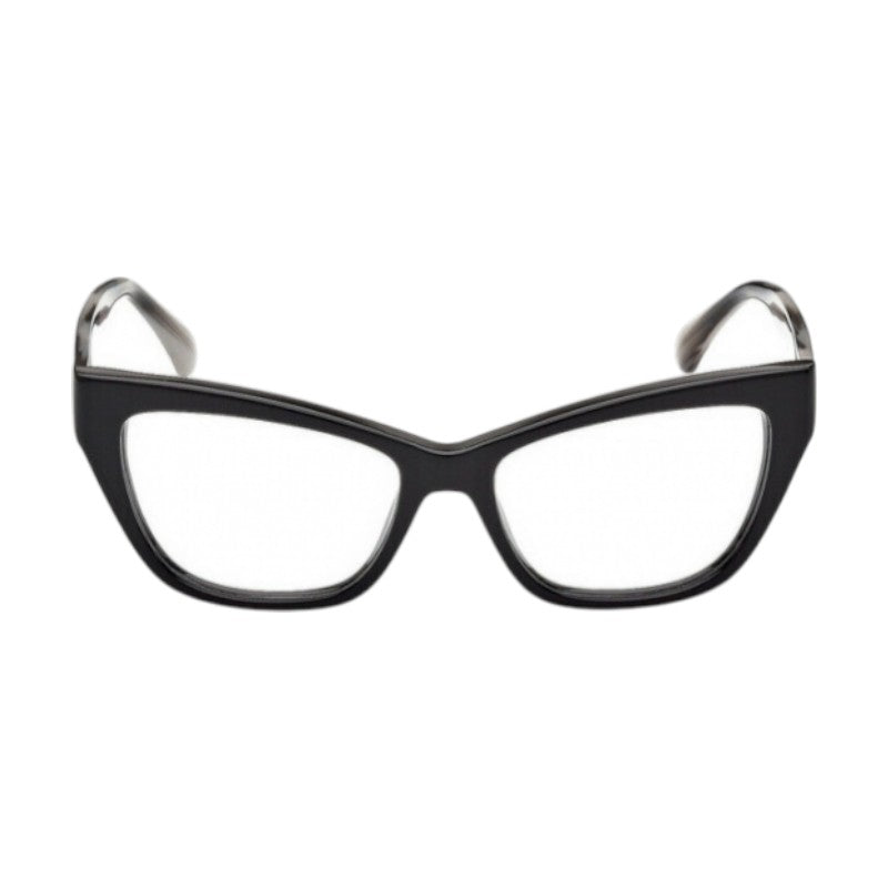 Max Mara Max Mara Eyeglasses Square Full Rim, Shiny Black Frame and Clear Demo Lens Lens MM5053005