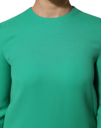 Dolce & Gabbana Green Viscose Acetate Mini Long Sleeve Women's Dress