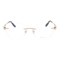 Chopard Eyeglasses Cat Eye Rimless, Shiny Red Gold Frame and Clear Demo Lenses Lens VCHL27S0A39