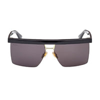 Max Mara Max Mara Sunglasses Rectangle Semi Rim, Shiny Black Frame and Smoke Lens MM007201A