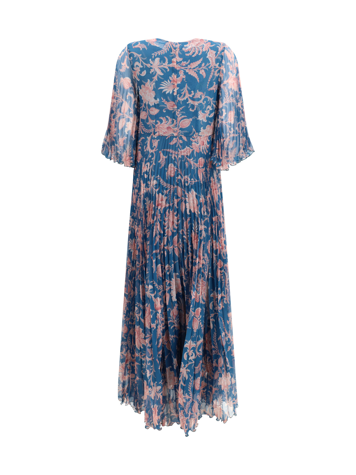 Etro Women Maxi Pleated Dress With Flared Sleeves