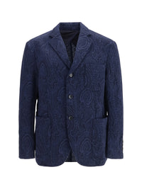 Etro Men Single-Breasted Arnica Jacquard Wool-Blend Jacket