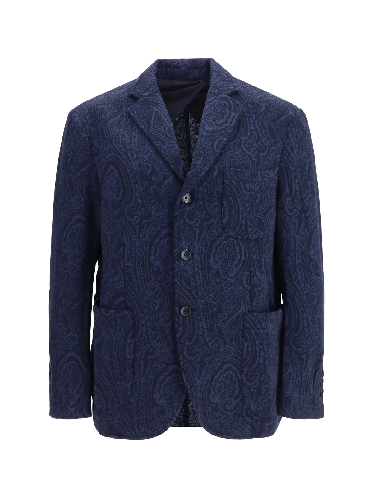Etro Men Single-Breasted Arnica Jacquard Wool-Blend Jacket