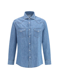 BRUNELLO CUCINELLI Brunello Cucinelli Men Easy Fit Lightweight Denim Shirt