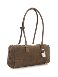Loewe Women Amazona 31 Cropped Bag In Garnet Nubuck