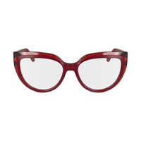 Salvatore Ferragamo Eyeglasses Cat Eye Full Rim, Transparent Red Frame and Clear Demo Lens Lens SF2984613