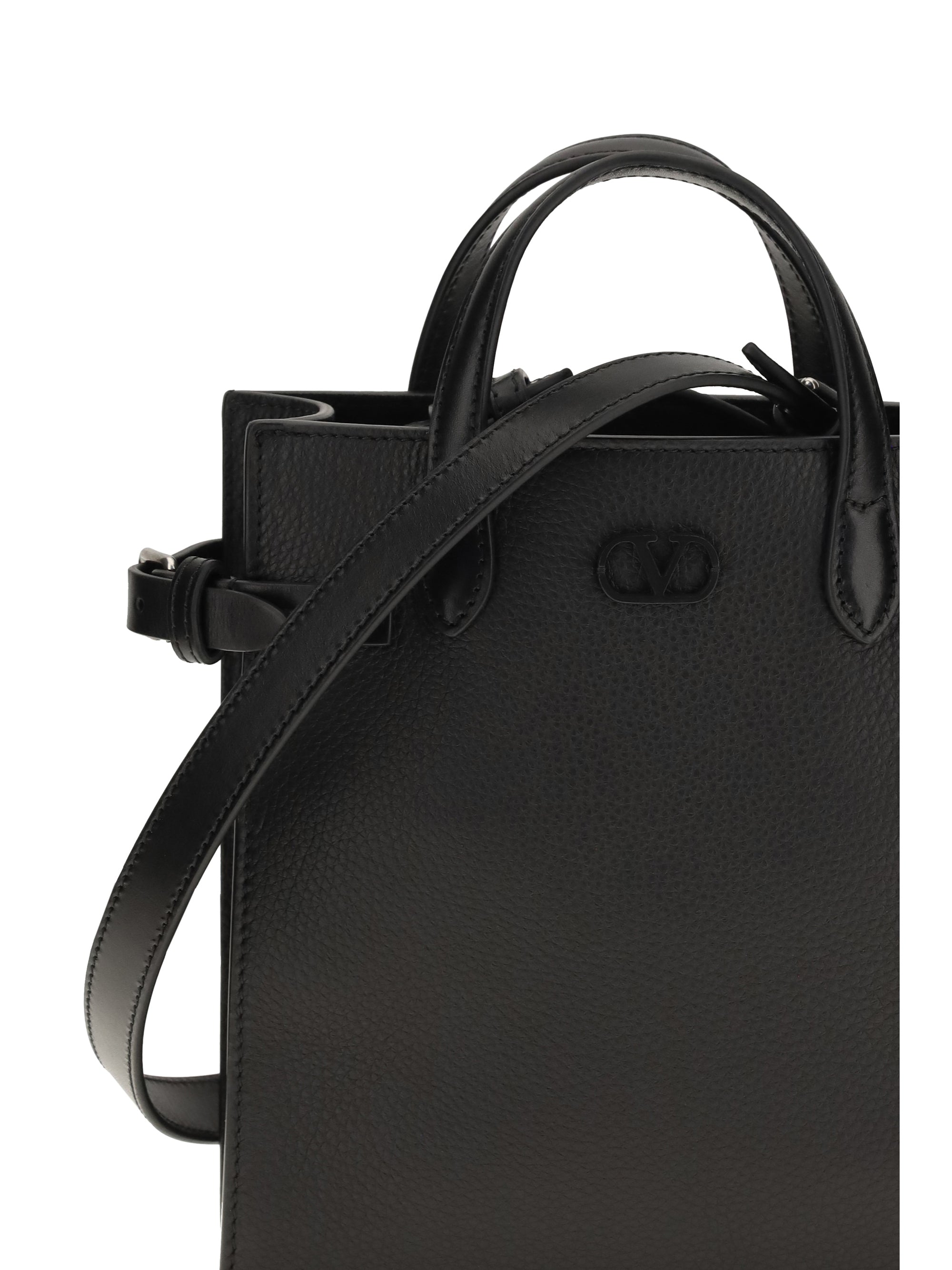 VALENTINO GARAVANI Valentino Garavani Men Small Antibes Grainy Leather Handbag