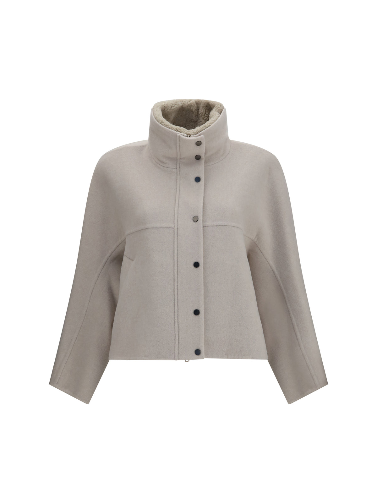 BRUNELLO CUCINELLI Brunello Cucinelli Women Double-Faced Wool And Cashmere Jacket With Detachable Shearling Insert