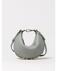 Fendi Moon Bag Crescent Shaped Leather Handbag Women Sky Blue Mini Bags