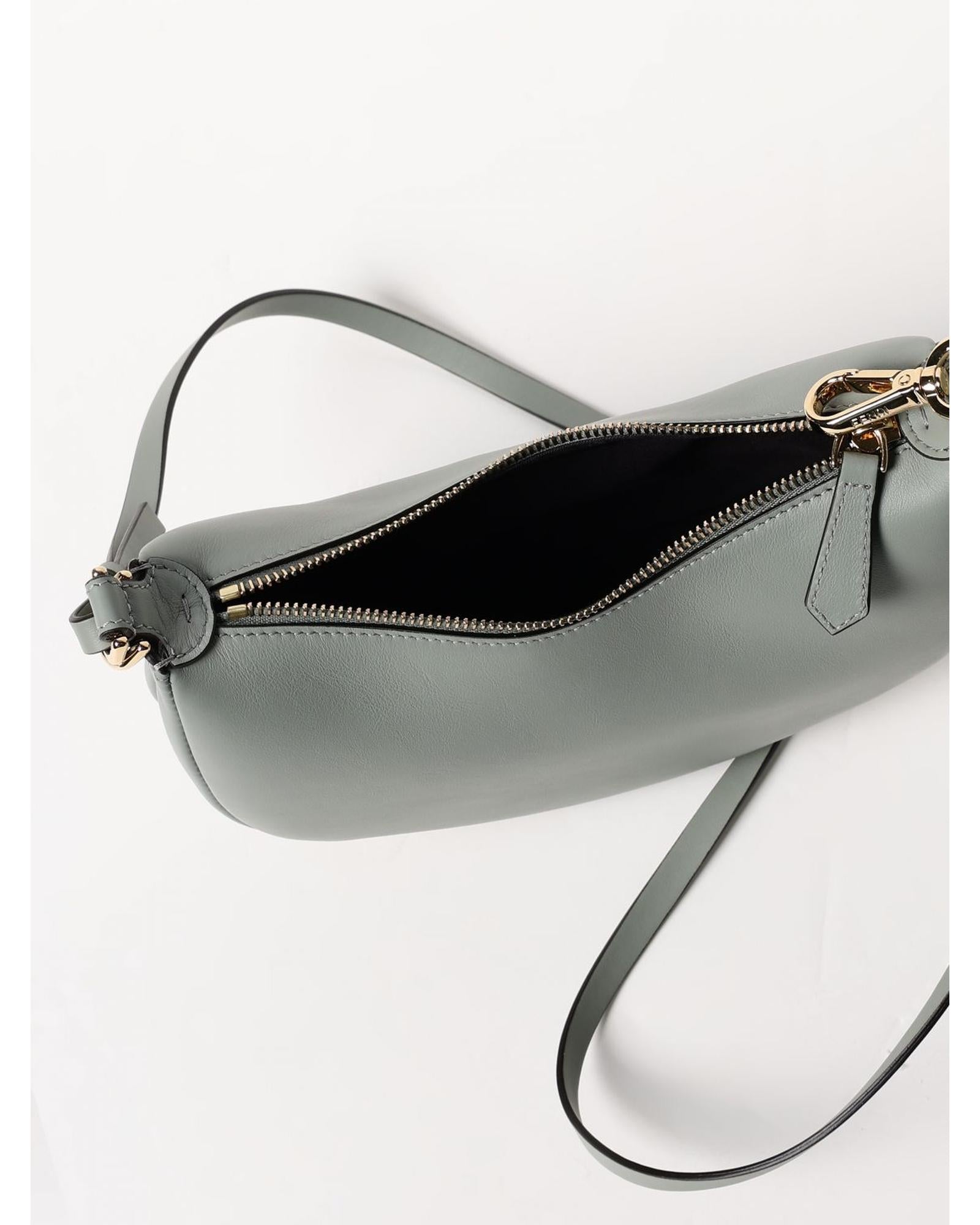 Fendi Moon Bag Crescent Shaped Leather Handbag Women Sky Blue Mini Bags