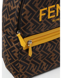 Fendi FF Logo Backpack Kids Tobacco Duffel Bags