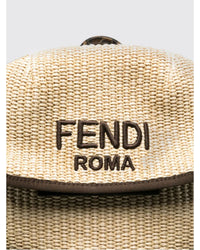Fendi Raffia Backpack FF Motif Kids Natural Duffel Bags