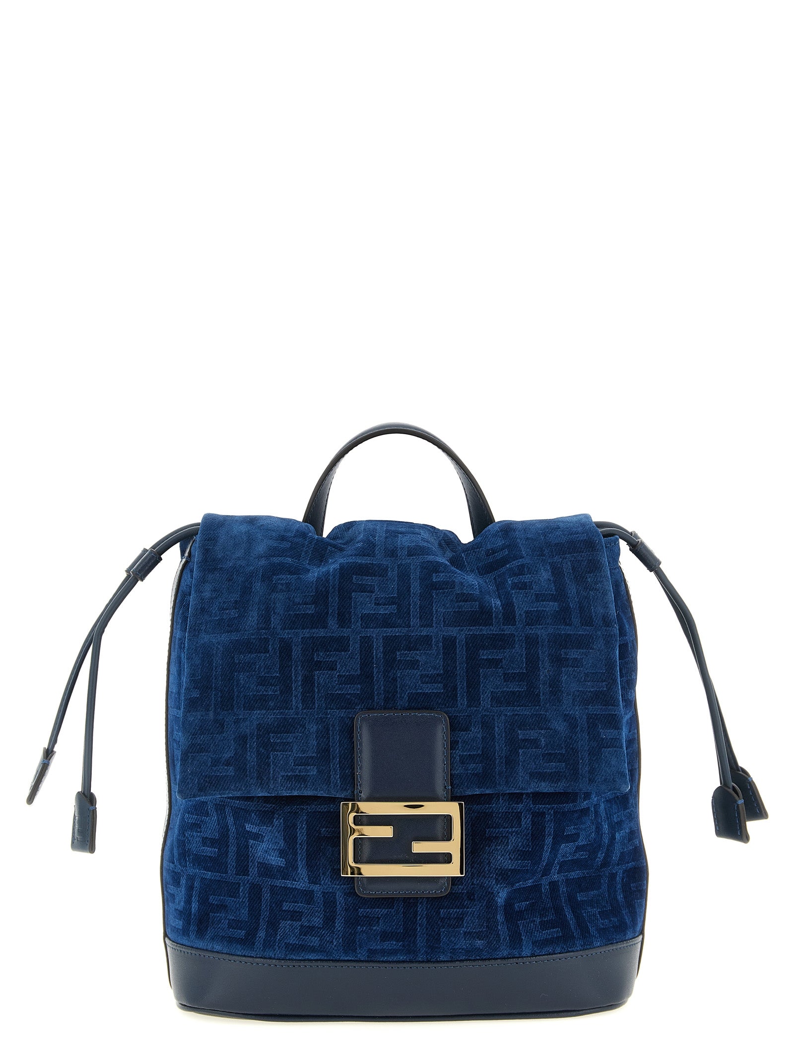 Fendi Women Ff Flocked Denim Backpack