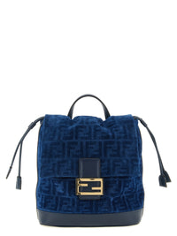 Fendi Women Ff Flocked Denim Backpack