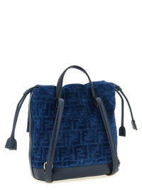 Fendi Women Ff Flocked Denim Backpack