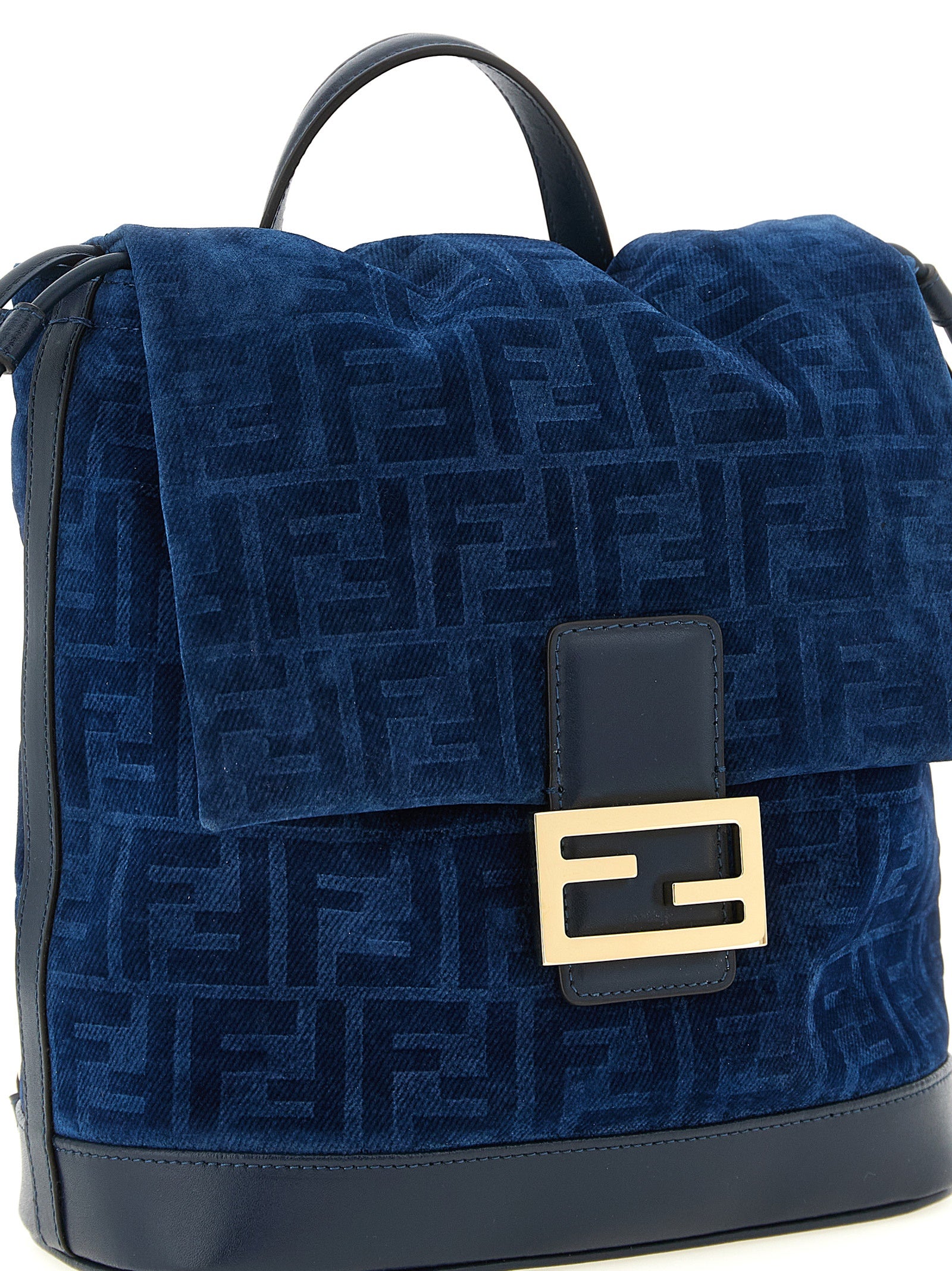 Fendi Women Ff Flocked Denim Backpack