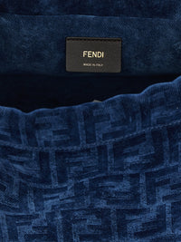 Fendi Women Ff Flocked Denim Backpack