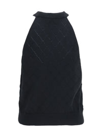 Balmain Women Sleeveless Wool Crewneck Top